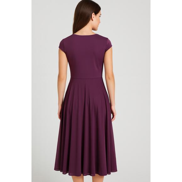 Weissman Purple Cap-Sleeve Leotard Dress With Mesh Skirt Large Child (LC) - Picture 4 of 7